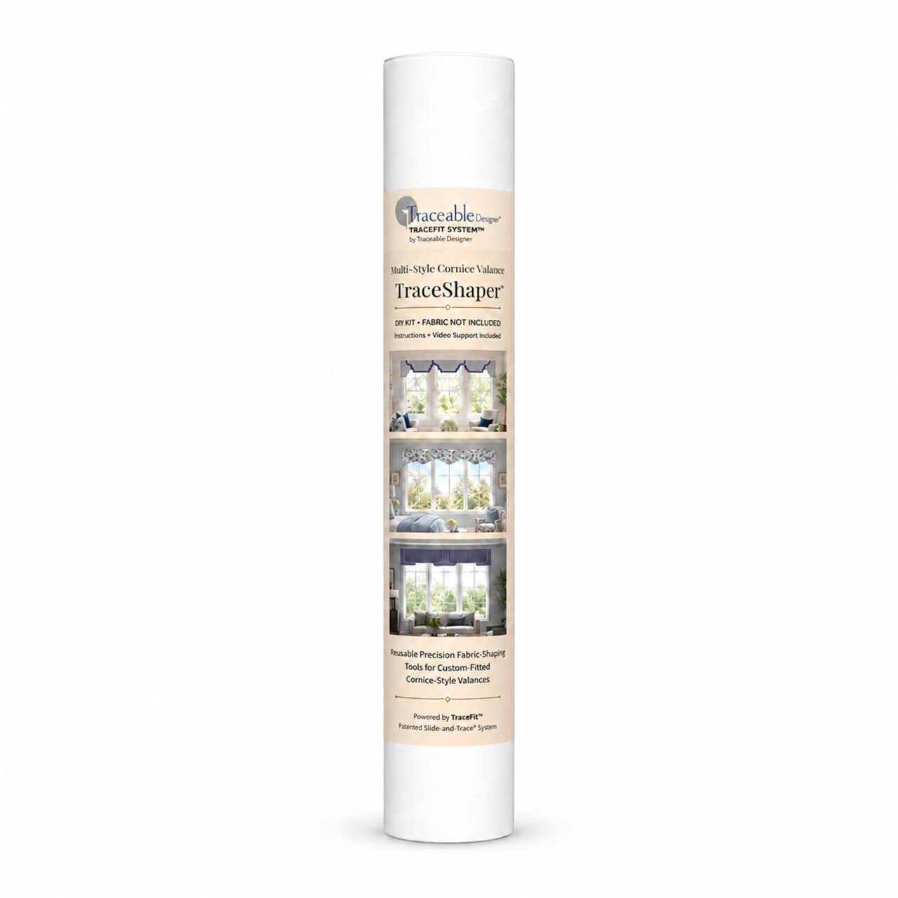 Traceable Designer Multi-Style Cornice Valance TraceShaper™ Kit, No-Sew Fabric Shaping Forms